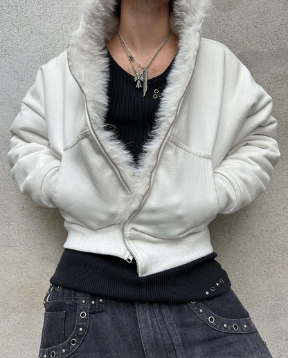 YETI FUR REVERSIBEL ZIP HOODIE