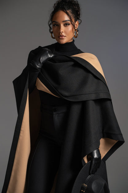 Beige Park City Reversible Shawl - JLUXLABEL