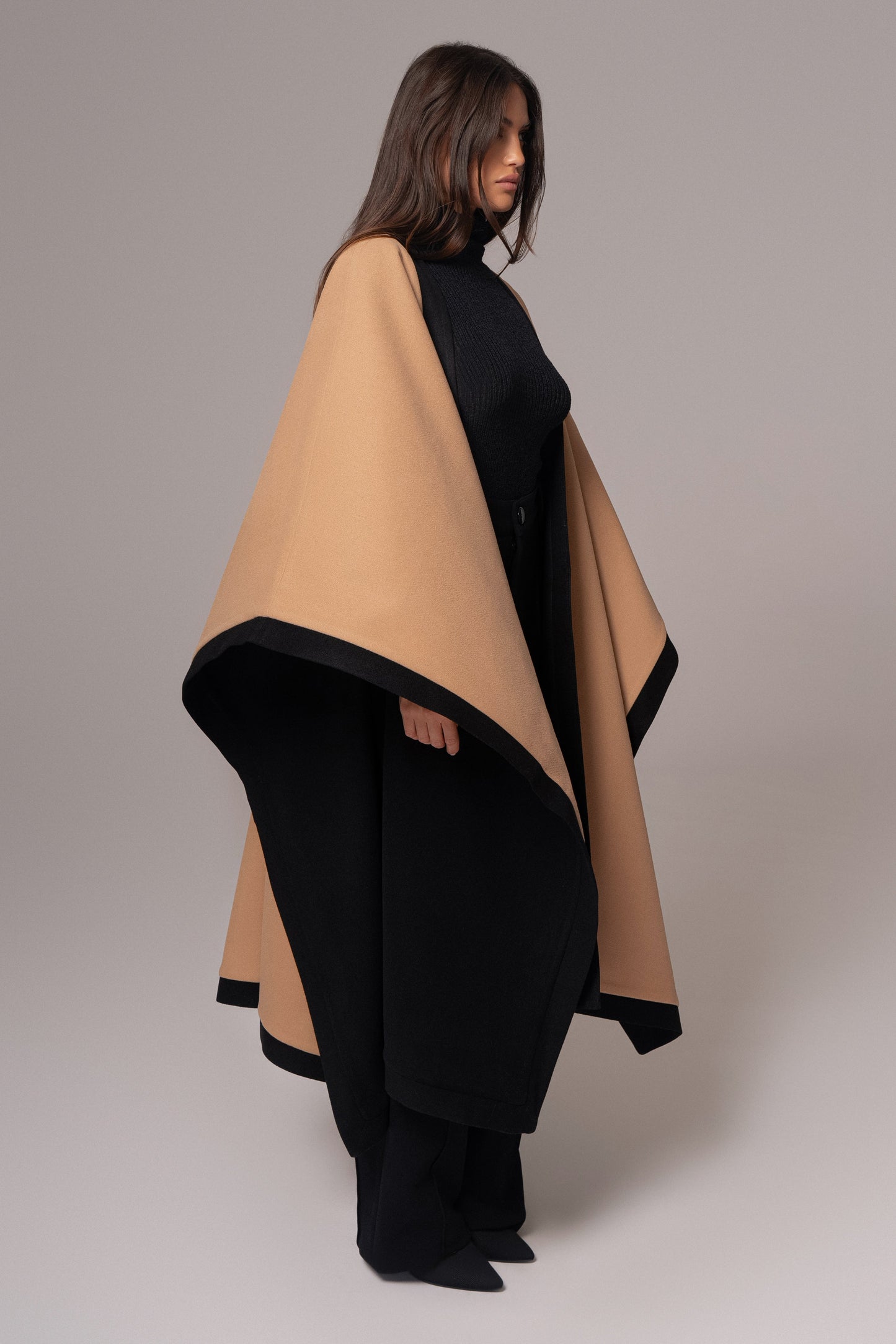Beige Park City Reversible Shawl - JLUXLABEL