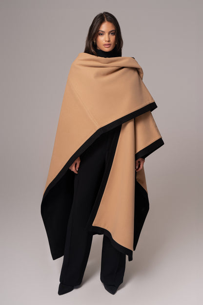 Beige Park City Reversible Shawl - JLUXLABEL
