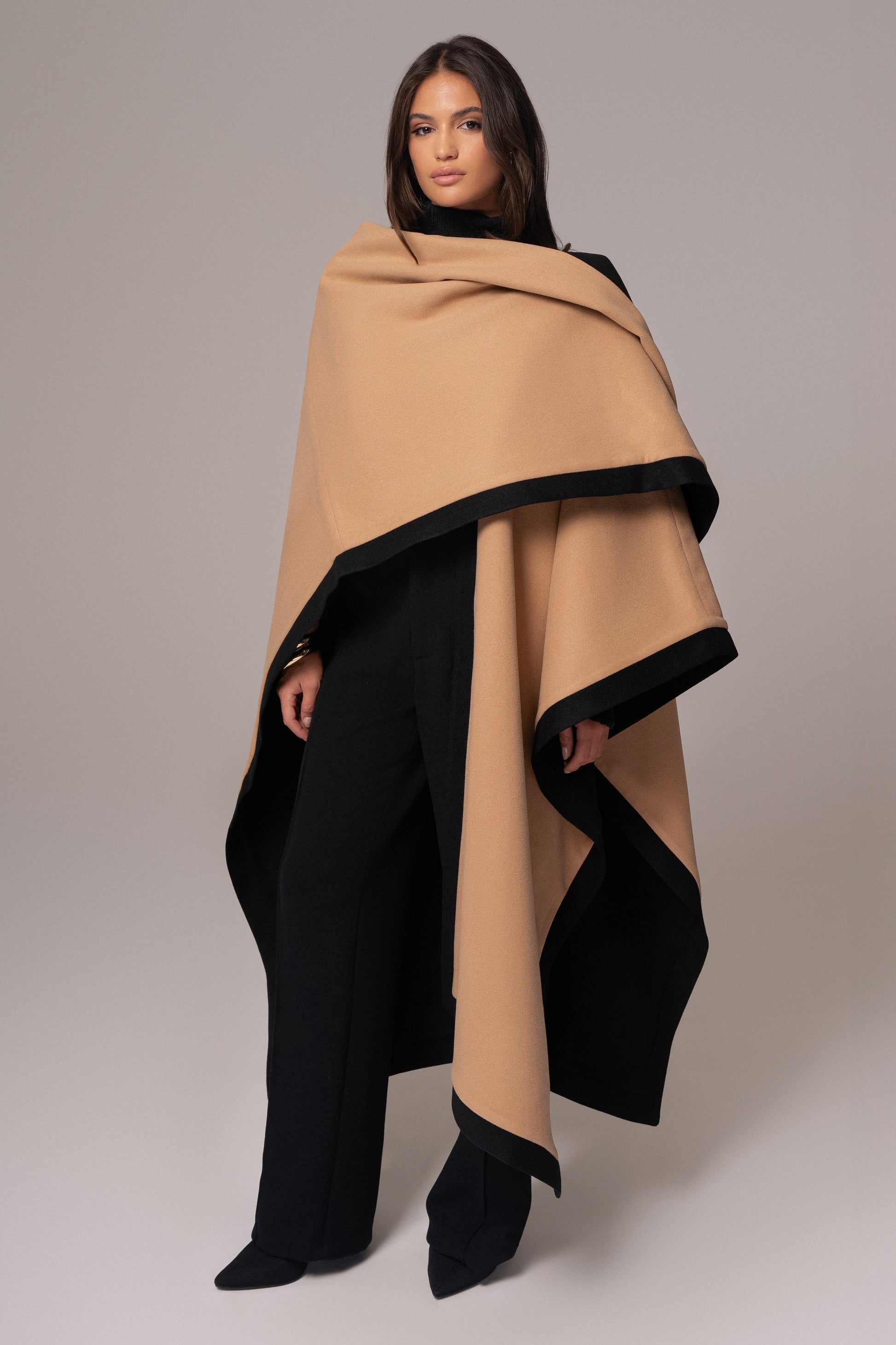 Beige Park City Reversible Shawl - JLUXLABEL