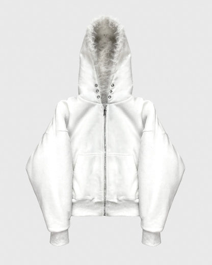 YETI FUR REVERSIBEL ZIP HOODIE